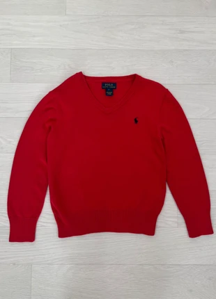 Pull col rond en coton rouge Ralph Lauren – Taille 6 ans, marca: Ralph Lauren, estado: Muito bom, tamanho: 6 anos / 116 cm, €25.00, €26.95 inclui Proteção do Comprador Pro
