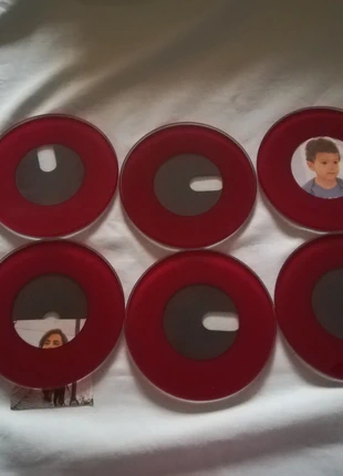 6 sous verres en verre diamètre  9, 5 cm photos à insérer, état: Très bon état, 20,00 €, 21,70 € Protection acheteurs incluse