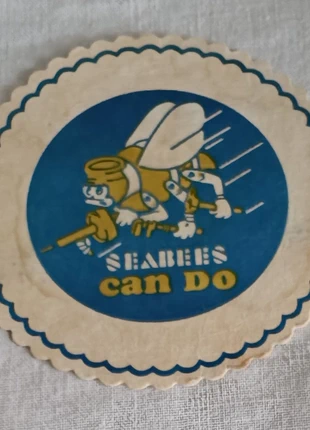 Seabees Can Do Sottobicchiere su Carta Vintage, merk: CM, staat: Heel goed, € 1,90, € 2,70 inclusief Kopersbescherming
