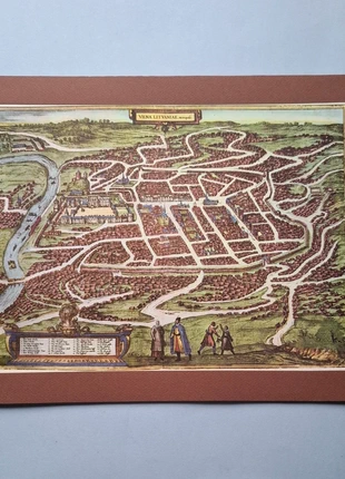 Carta Geografica "Vilnus Lituania Vilna Lituaniae" Carta miniata Bruint/Hogenber 1588 Reprint A3, brand: Carta Geografica Vilna Lituaniae, condizioni: Ottime, €20.00, €21.70 include la Protezione acquisti