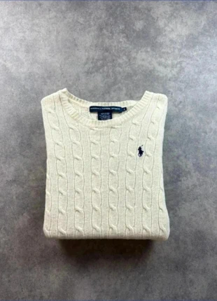 Pull torsadé Ralph Lauren /blanc crème / taille S / femme, marque: Ralph Lauren, état: Très bon état, taille: S / 36 / 8, 60,00 €, 63,70 € Protection acheteurs incluse