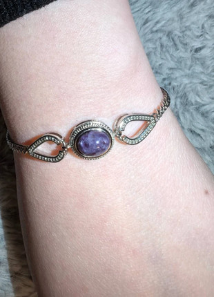 Bracelet en acier inoxydable avec lépidolite violette, marque: Violette, état: Neuf sans étiquette, 6,00 €, 7,00 € Protection acheteurs incluse