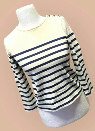 Sézane – Marinière rayée coton boutons épaule – Taille S (FR 36), brand: Sézane, condition: Very good, size: S / 36 / 8, €37.00, €39.55 includes Buyer Protection