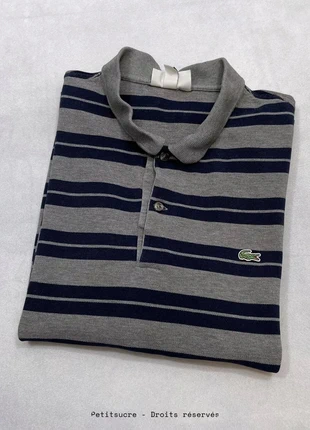 Polo Lacoste Manches longues Rayé Gris Marine 100% coton Classic fit - Taille XL /1843B, marca: Lacoste, estado: Muy bueno, tamaño: XL, 29,00 €, 31,15 € Protección al comprador Pro incluida