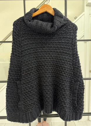 Mango chunky knit dark navy cape – size M, brand: Mango, condition: Very good, size: M / 10, £8.00, £9.10 includes Buyer Protection