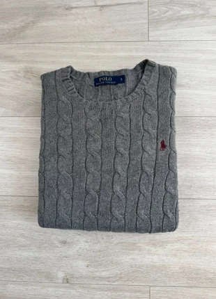 Knit Pull Torsadé Cable Sweater | Ralph Lauren | Gris en maille Tricoté Logo brodé | Homme Taille S, marke: Ralph Lauren, zustand: Sehr gut, größe: S, 49,90 €, 53,10 € beinhaltet Vinted-Käuferschutz Pro
