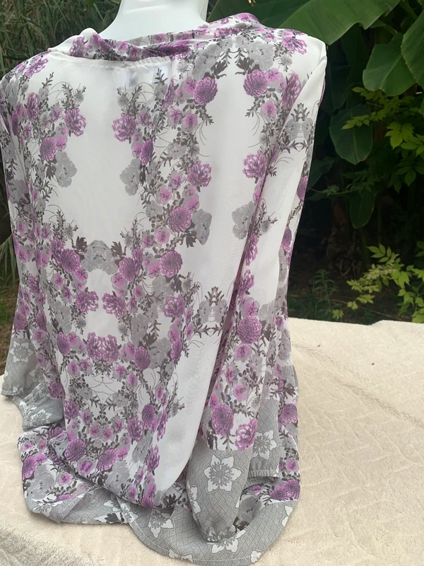 Blouse Afibel transparente taille 48 -4XL manches longues fleurie - photo numéro 9