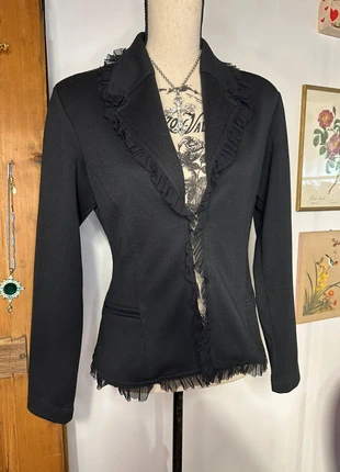 Magnifique blazer / gilet noir à bordures en dentelle Dark coquette vintage, brand: COQUETTE, condition: Good, size: M / 38 / 10, €14.00, €15.40 includes Buyer Protection Pro