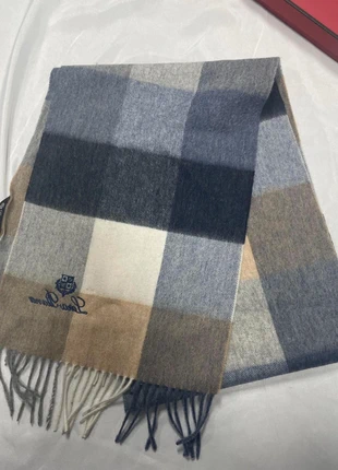 Loro Piana sciarpa cachemire azzurro polvere con disegni cravatta, brand: Loro Piana, condition: Very good, €100.00, €105.70 includes Buyer Protection