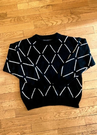 Diamond Street – Pull noir à motifs losanges blancs, brand: Diamond Street, condition: Very good, size: M, €39.99, €42.69 includes Buyer Protection