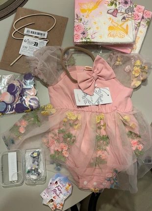 1ste verjaardag Romper met tule rokje en decoratie in feeen/fairy thema, brand: Amazon, condizioni: Nuovo con cartellino, taglia: 12-18 mesi / 80 cm, €10.00, €11.20 include la Protezione acquisti