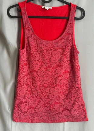 Débardeur rouge dentelle, marca: Amisu, estado: Muito bom, tamanho: S / 36 / 8, €2.00, €2.80 inclui Proteção do Comprador