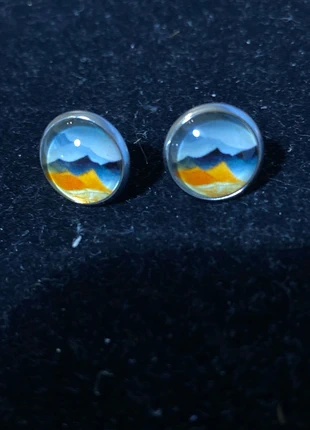 Mountain scene stud earrings boho chic, cottage core, brand: Boho Chic, condition: New without tags, £2.99, £3.84 includes Buyer Protection