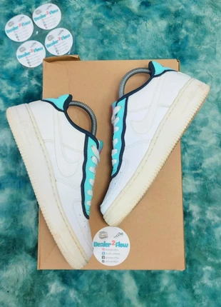 👟 Baskets Sneackers Nike air force One AF1 LV8 Double White Aqua Taille 37.5 👟, marca: Nike, estado: Muito bom, tamanho: 37.5, €19.00, €20.65 inclui Proteção do Comprador Pro