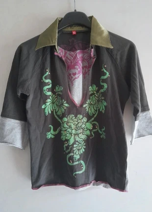 Felpa femminile leggera con stampa emo Y2K Zu elements Medium, marca: y2k, estado: Muy bueno, tamaño: M / 38 / 10, 12,00 €, 13,30 € Protección al comprador incluida