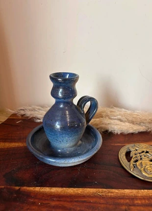 Bougeoir en céramique bleue, brand: Vintage, condition: Very good, €12.00, €13.30 includes Buyer Protection