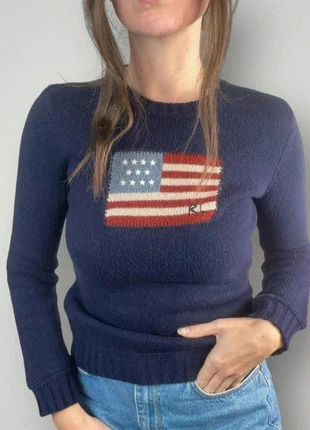 Pull Ralph Lauren femme bleu marine col rond drapeau américain Flag S logo brodé (2575), marque: Ralph Lauren, état: Très bon état, taille: S / 36 / 8, 49,00 €, 52,15 € Protection acheteurs (Pro) incluse