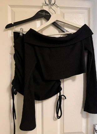 Shein Black Ribbed Co-ord Set – Top & Skirt – Size M (UK 10 / EU 38 / US 6), brand: Shein, condition: New with tags, size: M / UK 12-14, £5.00, £5.95 includes Buyer Protection