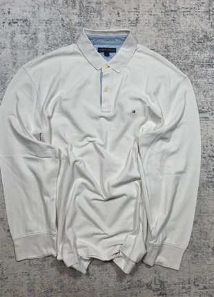👔 Polo Tommy Hilfiger Blanc Manches Longues XXL Vintage Preppy Old Money, brand: Tommy Hilfiger, condizioni: Ottime, taglia: XXL, €34.99, €37.44 include la Protezione acquisti Pro