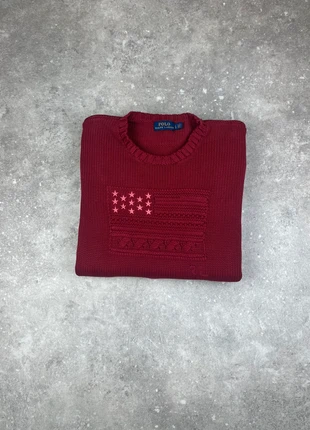 Pull Col Rond Polo Ralph Laurent Taille L Homme Bordeau Drapeau Flag Américain Maille #F12, brand: Ralph Lauren, condizioni: Ottime, taglia: L, €90.00, €95.20 include la Protezione acquisti Pro