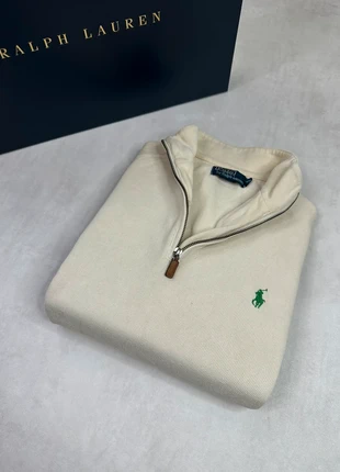 Pull col camionneur 1/4 half Zip Ralph Lauren brodé logo White, marke: Ralph Lauren, zustand: Sehr gut, größe: M, 54,90 €, 58,35 € inklusive Vinted-Käuferschutz