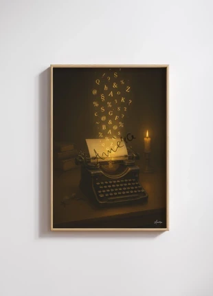 Poster: magic typewriter, merk: amera, staat: Nieuw met prijskaartje, € 7,00, € 8,05 inclusief Kopersbescherming Pro