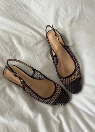 Slingbacks plates marron filet T38, brand: Boutique Parisienne, condizioni: Ottime, taglia: 38, €40.00, €42.70 include la Protezione acquisti