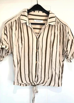 Chemise blouse L Promod rayée manches bouffantes nouée devant style casual chic rentrée automne, brand: Promod, condition: Very good, size: L / 40 / 12, €9.00, €10.15 includes Buyer Protection