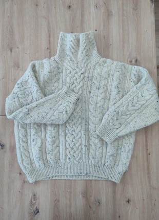 Pull col roulé mixte Inishmore Arans taille S en parfait état couleur crème 100% laine made in UK, brand: inishmore arans, condition: Very good, size: S / 36 / 8, €50.00, €53.20 includes Buyer Protection