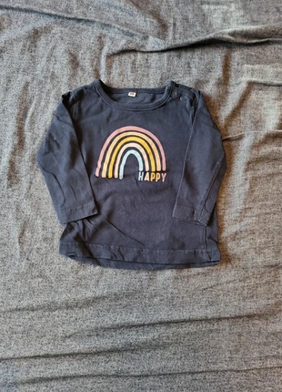 T-shirt met lange mouwen, marca: Zeeman, estado: Muito bom, tamanho: 6-9 meses / 68 cm, €1.00, €1.75 inclui Proteção do Comprador