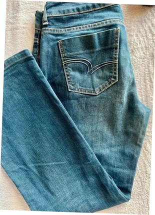 PTL019 - Pantalon jeans Lee Cooper bleu foncé délavé finitions coutures classic taille 28/30, merk: Lee Cooper, staat: Heel goed, maat: S / 36 / 8, € 13,00, € 14,35 inclusief Kopersbescherming