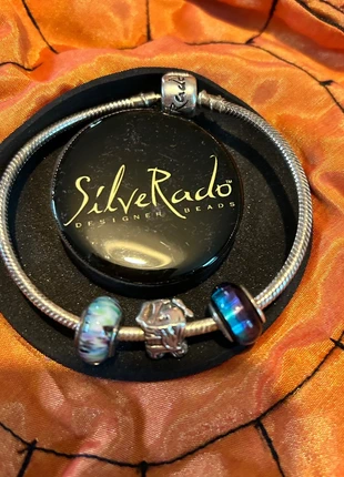 SilverRado 925 silver charm bracelet with a silver gemini bead and 2 silver edge glass beads., brand: SilverRado, condition: New without tags, £15.00, £16.45 includes Buyer Protection