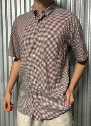 Chemisette Lacoste manches courtes rouge brodé carreaux coton button tiles CHL2-25, marca: Lacoste, estado: Muito bom, tamanho: M, €12.90, €14.25 inclui Proteção do Comprador Pro