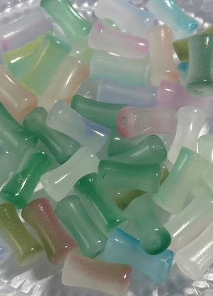 A408, lot de 50 perles bambous en verre 12*6mm, estado: Nuevo sin etiquetas, 6,00 €, 7,00 € Protección al comprador Pro incluida