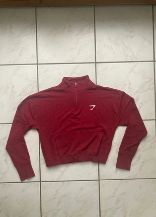 Pull 1/4 zip Gymshark taille XS couleur rouge, marke: Gymshark, zustand: Sehr gut, größe: XS / 34 / 6, 14,00 €, 15,40 € beinhaltet Vinted-Käuferschutz Pro