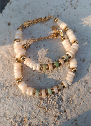 Ensemble bracelets coquillage et pierres naturelles, marca: Creatrice, estado: Muito bom, €24.00, €25.90 inclui Proteção do Comprador Pro