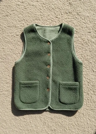 Gilet sans manches polaire vert sapin – style cozy vintage, marca: Vintagespirit, estado: Muy bueno, tamaño: S / 36 / 8, 34,99 €, 37,44 € Protección al comprador incluida