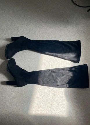 bottes hautes à talons noires en daim, brand: ne sais pas, condition: Good, size: 38, €5.40, €6.37 includes Buyer Protection