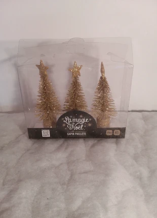 Lot de 3 sapins doré, staat: Heel goed, € 2,00, € 2,80 inclusief Kopersbescherming