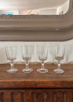 Lot de 4 verres anciens Portieux modèle Mirabeau – 11 cm – parfait état, brand: Portieux, condition: Very good, €15.00, €16.45 includes Buyer Protection