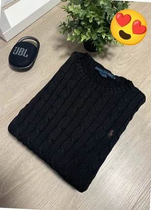 Pull torsadée Ralph Lauren col rond noir m femme, marque: Ralph Lauren, état: Très bon état, taille: M / 38 / 10, 50,00 €, 53,20 € Protection acheteurs incluse