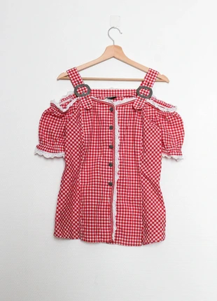Off the shoulder gingham top | Haut à motif vichy épaules dénudées, état: Très bon état, taille: L / 40 / 12, 10,00 €, 11,20 € Protection acheteurs (Pro) incluse