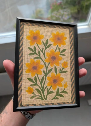 Gele bloemen ingelijste poster, merk: Gele bloemen, staat: Heel goed, € 9,99, € 11,19 inclusief Kopersbescherming Pro