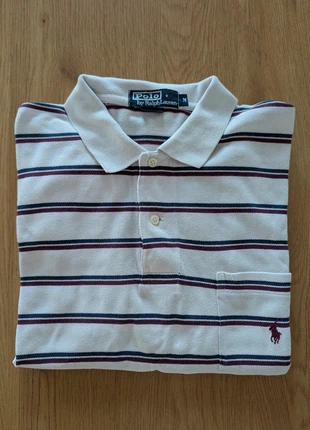 Polo Ralph Lauren rayé blanc/bleu/rouge - Taille M - Très bon état, marke: Ralph Lauren, zustand: Sehr gut, größe: M, 20,00 €, 21,70 € beinhaltet Vinted-Käuferschutz Pro