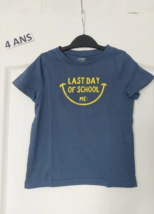 T-shirt garçon Last Day of School – Kiabi – Taille 4 ans, brand: Kiabi, condition: Very good, size: 4 years / 104 cm, €1.00, €1.75 includes Buyer Protection