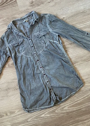 Tom Tailor Damenbluse Gr. 38 | Grau | Vintage-Waschung | Langarm, merk: Tom Tailor, staat: Heel goed, maat: M / 38 / 10, € 7,00, € 8,05 inclusief Kopersbescherming