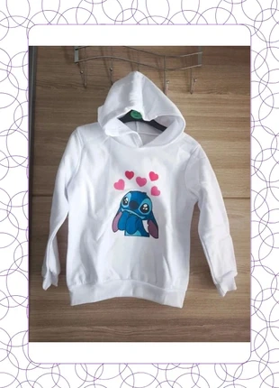 Sweat à capuche blanc imprimé Stitch – NEUF !, condition: New without tags, size: 4 years / 104 cm, €15.00, €16.45 includes Buyer Protection Pro