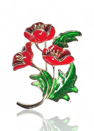 Broche coquelicots rouges et feuilles vertes, marca: sans marque, estado: Muy bueno, 13,00 €, 14,35 € Protección al comprador Pro incluida