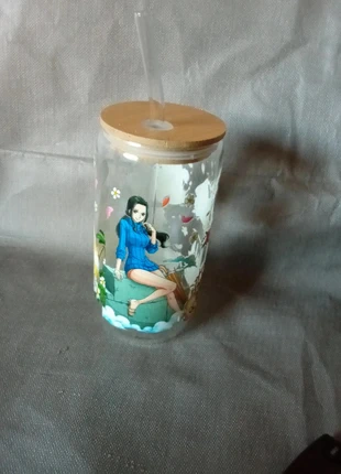 Verres canette manga avec paille en verre, marke: Otaku, zustand: Sehr gut, 10,00 €, 11,20 € beinhaltet Vinted-Käuferschutz Pro