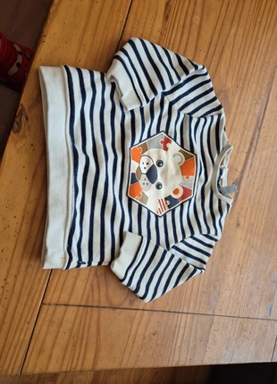Sweat rayé avec ourson, marque: Obaïbi, état: Très bon état, taille: 12-18 mois / 80 cm, 2,00 €, 2,80 € Protection acheteurs incluse